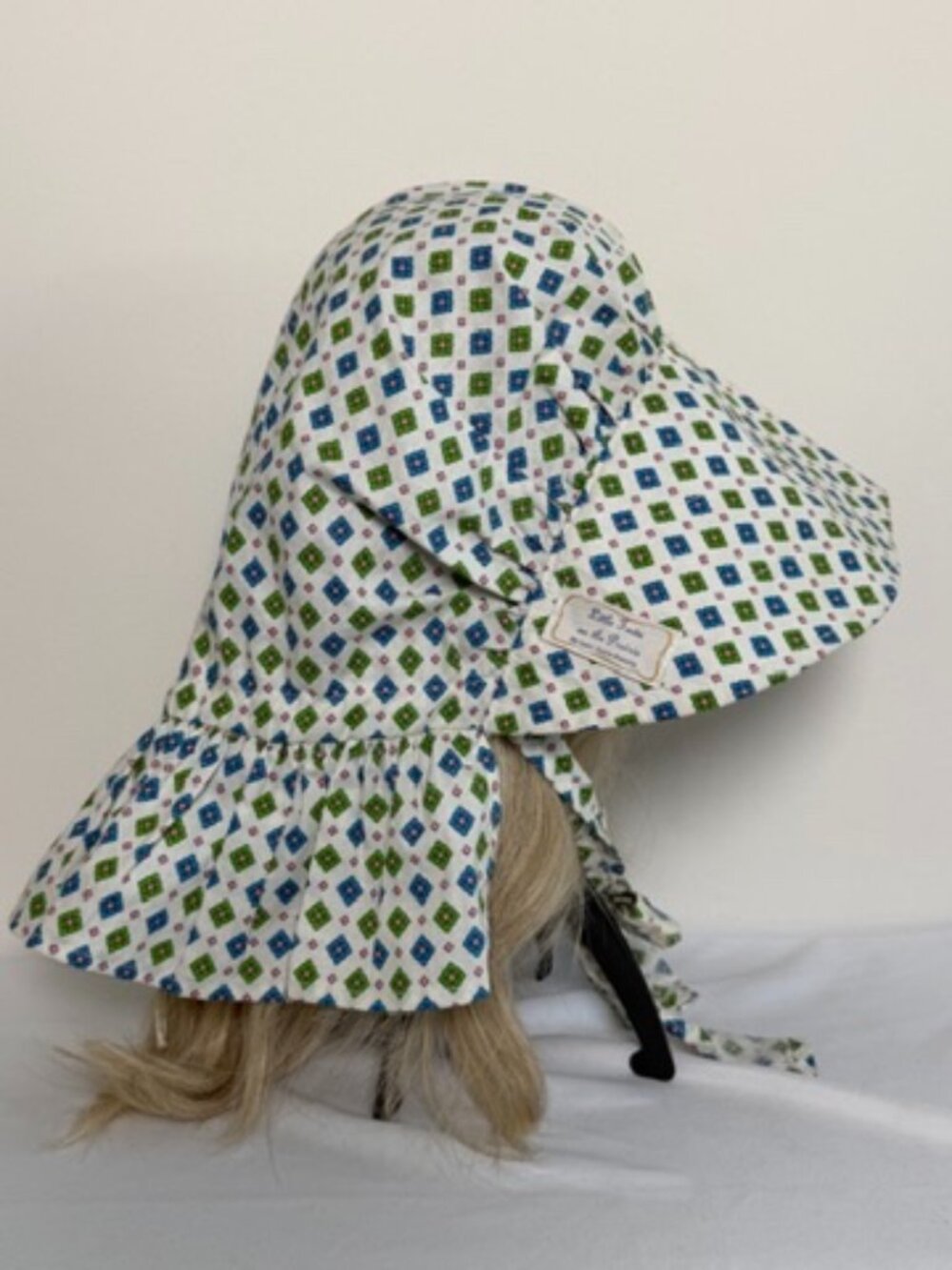 Vintage Little Town on the Prairie Cotton Floral Bonnet Hat Cottagecore - Picture 2 of 9